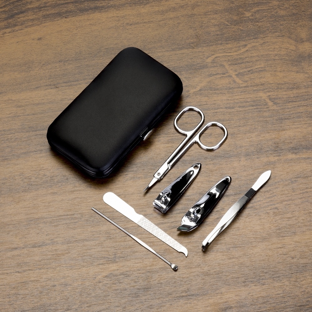 X01361 - Kit Manicure em Estojo de Couro 6Pçs